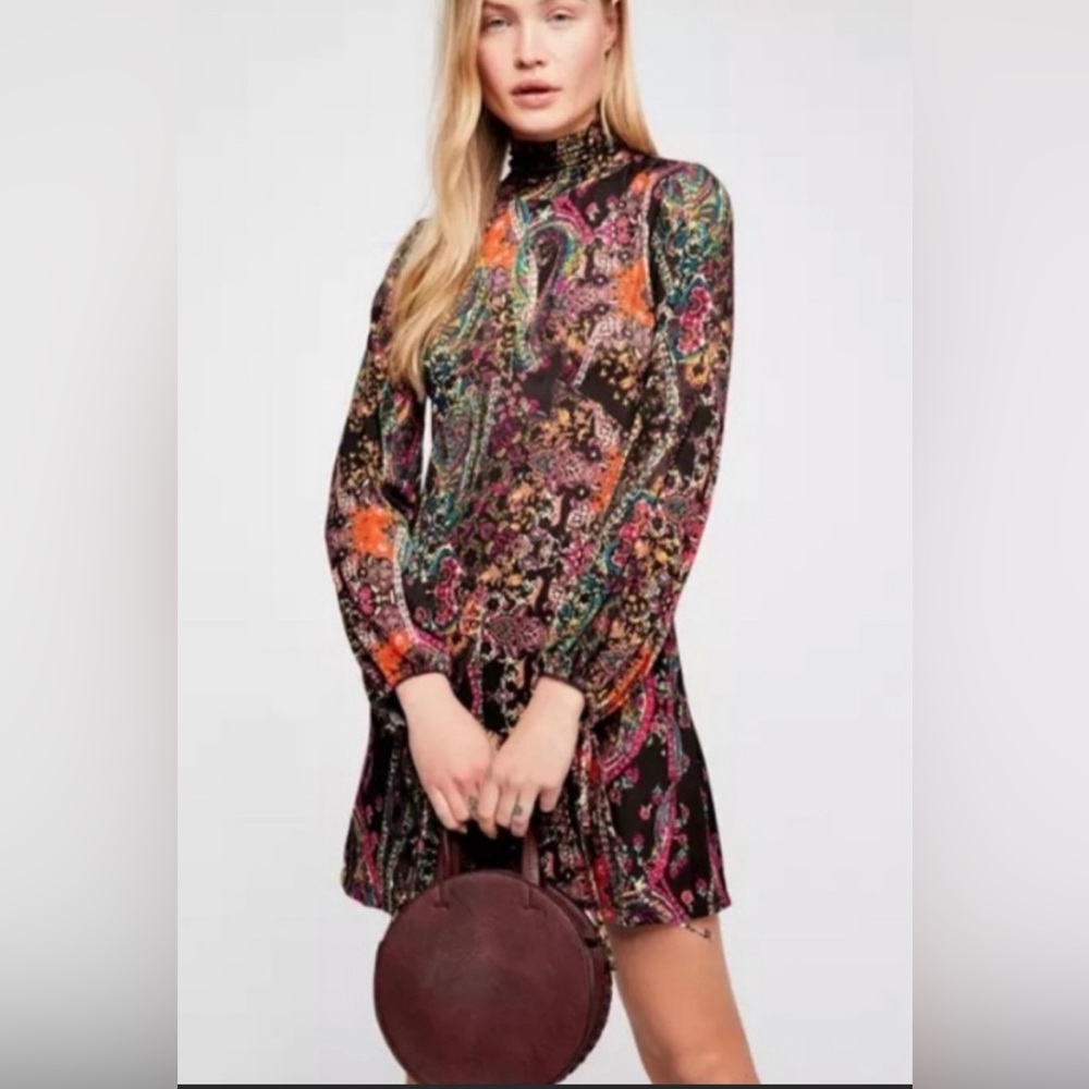 Free People All Dolled Up Boho Mini Dress